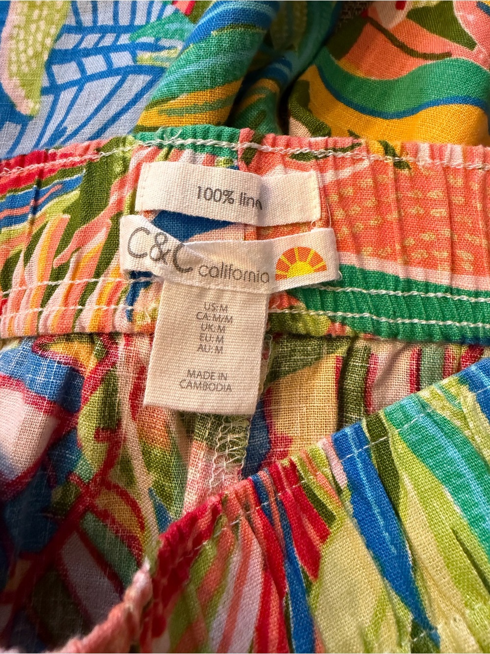 C & C‎ California 100% Linen Beach cropped pants - Picture 3 of 3